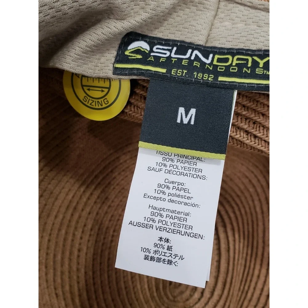 NEW Sunday Afternoons Women's Tan Havana Hat MEDIUM UPF‎ 50+
